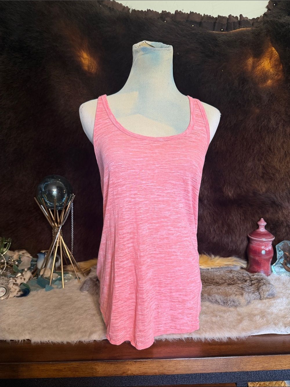 Women's Scoop Neck Pink/peach Tank Top M (5000H)
